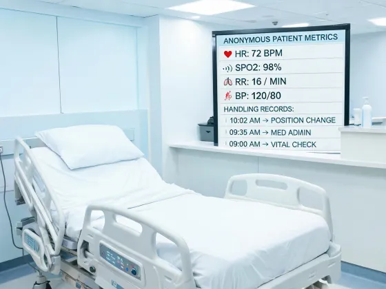 Connected hospital bed monitoring dashboard